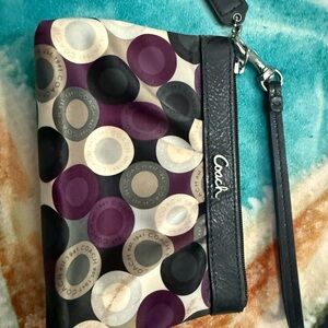 Coach Multicolor Circle Pattern Wristlet